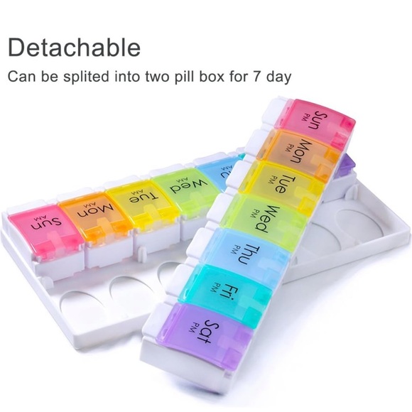 3 piece colorful 7 day Am & Pm pill organizer set - Picture 4 of 12